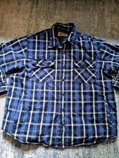 The Foundry Supply Co. Button-down Jacket Men 3xl Blue/black/white Plaid.  