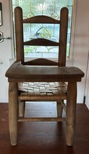 Doll Size Wood School Chair w Table Front 17” Tall- Great Condition Sturdy