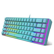60 Membrane Gaming Keyboard,RGB Compact Wired Small Keyboard, Strong Blue