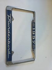 Vintage Ford Chrome With Blue License Plate Frame Holder Vintage Ford Chrome With Blue License Plate Frame Holder