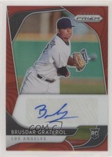 2020 Panini Prizm Rookie Red Prizm 28/75 Brusdar Graterol #RA-BG Auto 2l4