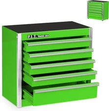 P.I.T. Mini Green Tool Box, Portable 5-Drawer Micro Roll Cab 5-Drawer, 