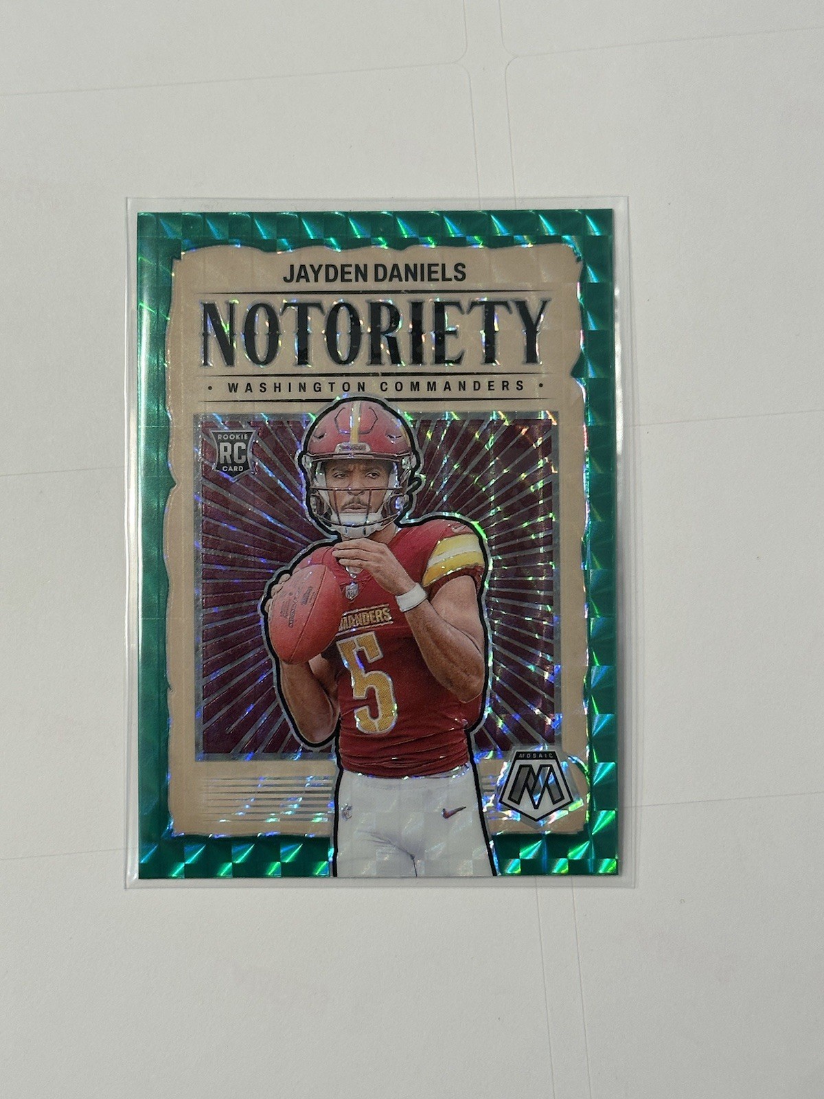 2024 Panini Mosaic - Notoriety Jayden Daniels #19 Green Mosaic Prizm (RC)