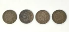 Lot of 4 US INDIAN HEAD Cent PENNIES 1893 1898 1899 1900 Penny ANTIQUE 1c Coin