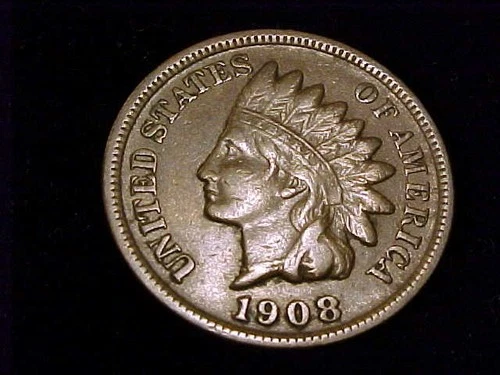 1908-S Indian Head Cent, Very Fine to Extra Fine in Grade