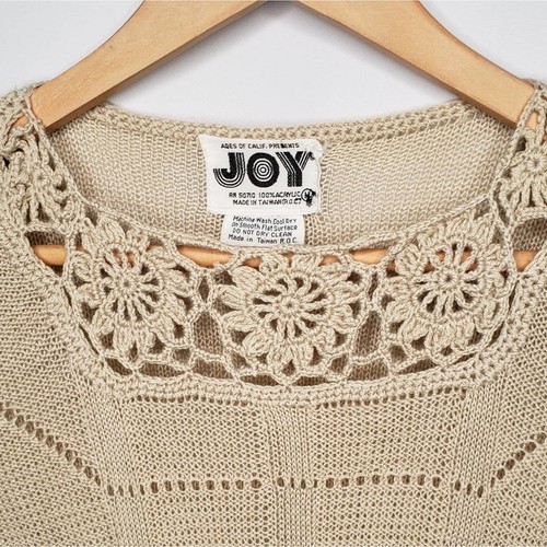 Maglione donna vintage cravatta vita fiori taglia piccola media - Foto 5 di 5