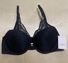 Auden Women’s Size 34B Push-Up Plunge Coverage Underwire Floral Bra in Black