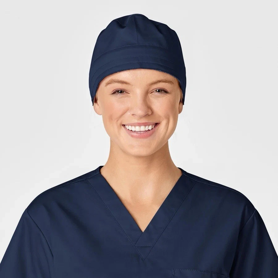 Wonder Work Tie Back Scrub Cap Men Or Women Flexible Fit Motion Stretch-Navy - Image 2 of 4