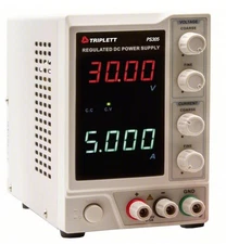 Triplett PS305 30V/5A DC Power Supply, Single Output, LED, 2 Displays, 110-220V