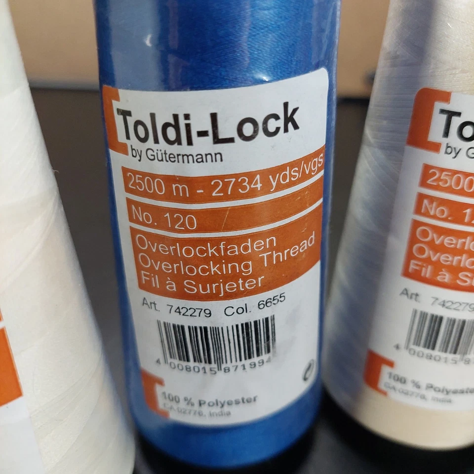 Gutermann Toldi-lock  No. 120 2734 Yds overlocking thread New mixed lot of 5 - Image 4 of 4