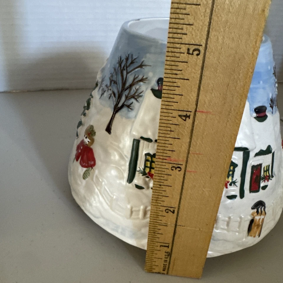 Yankee Candale Tarro Sombra Navidad Ciudad Nevada Pueblo Escena Grande Navidad Foto 2 de 4