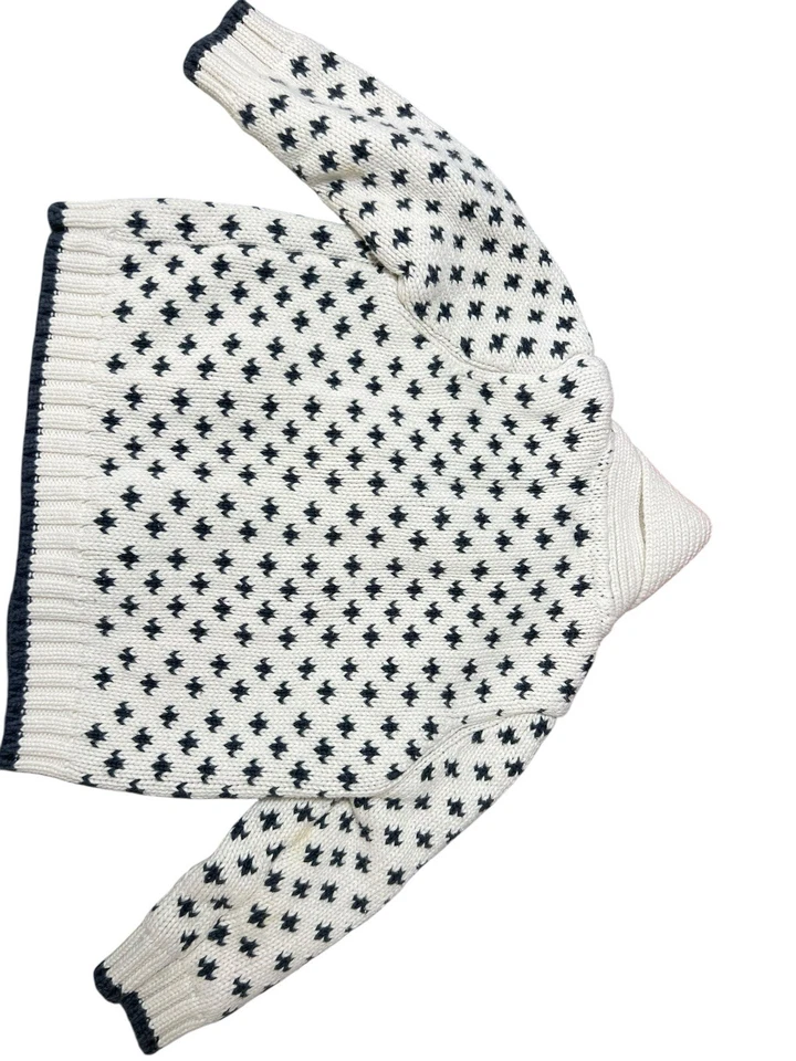 Cárdigan tejido Baby Gap 12-18M Cottagecore Grandpa algodón azul marino crema Foto 4 de 4