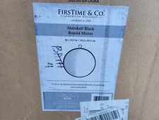 FirsTime & Co. Marshall Black Round Mirror, American Crafted, Satin Black, 32.5