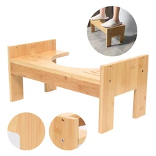 Bamboo Adjustable Toilet Stool, 7-9 Inches Bamboo Potty Stool, Poop Stool