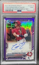 2021 Bowman Chrome Christian Encarnacion-Strand Purple Ref RC 151/250 PSA9 MINT