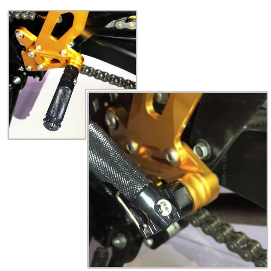 Универсальный черный алюминиевый складной задний комплект подножек для мотоцикла квадроцикла с ЧПУ 2 шт. - Изображение 2 из 4