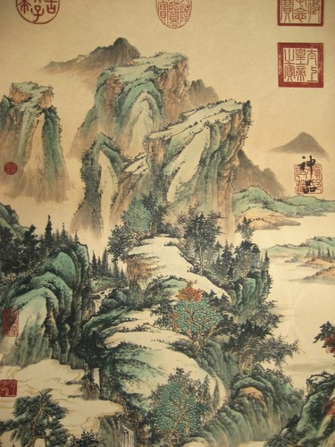 27in Chinese Antique Painting Scroll about Landscape on Rice Paper By Tang Yin唐寅 - Picture 4 of 9