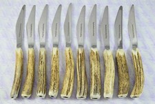 10 Ten New Serrated Genuine Stag/Antler Steak/Bistro/Grill Knives Sheffield