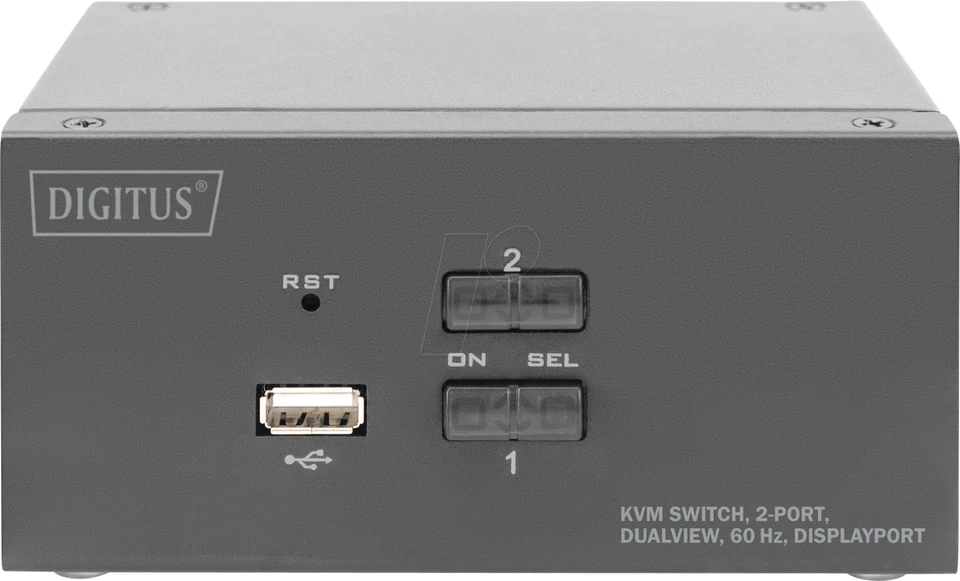 Digitus DS-12862 KVM Switch 2-Port Dual-Display USB 4K UHD DisplayPort Audio - Bild 2 von 4