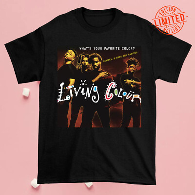 New Living Colour band Member Men All size Black Shirt Gift Family