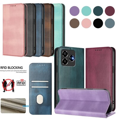For ZTE Blade A76 A36 A56 A35E  V60 Vita Magnetic Leather Flip Card Wallet Case