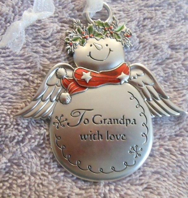 GANZ PEWTER CHRISTMAS ORNAMENT SNOW ANGELHOLLY GARLAND