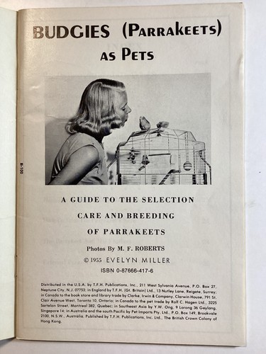Budgies (Parrakeets) as Pets - Care & Breeding - 34 Pages - 1955 - Free Shipping - Picture 4 of 13