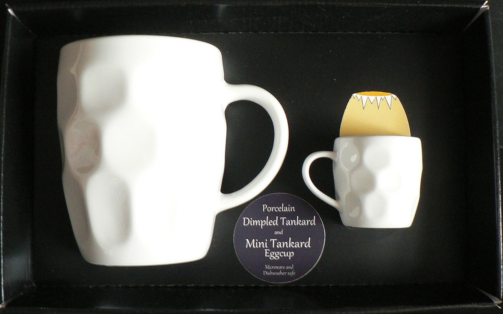 Dimpled pint tankard mug wtih mini tankard eggcup gift boxed