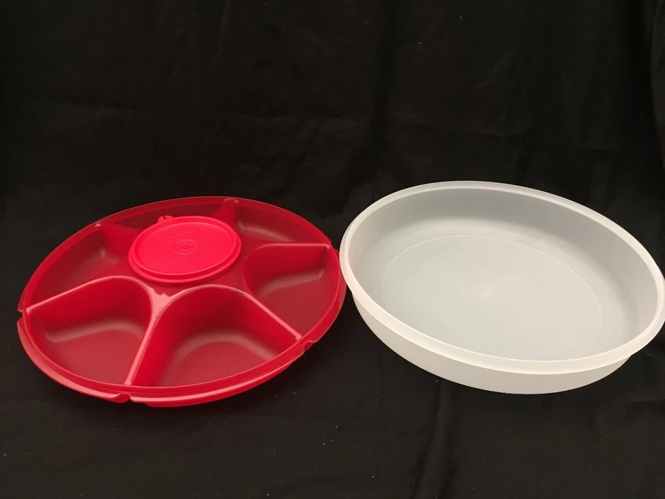 Tupperware Six Compartment Serving Tray/Platter Red NEW - Image 2 of 4