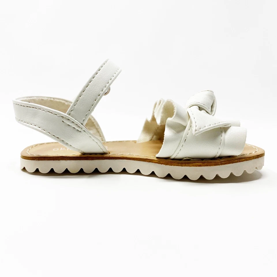 Okie Dokie Summer Sandals Girls Toddler 5M White Dressy Church Spring Easter EUC - Image 4 of 4