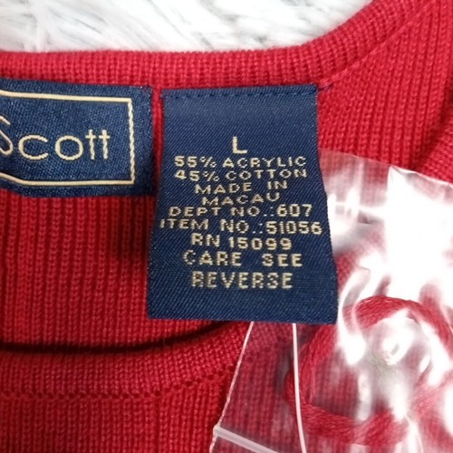Lauren Scott Womens Shirt Red L Tee Top Career Casual Comfort New - Picture 5 of 7