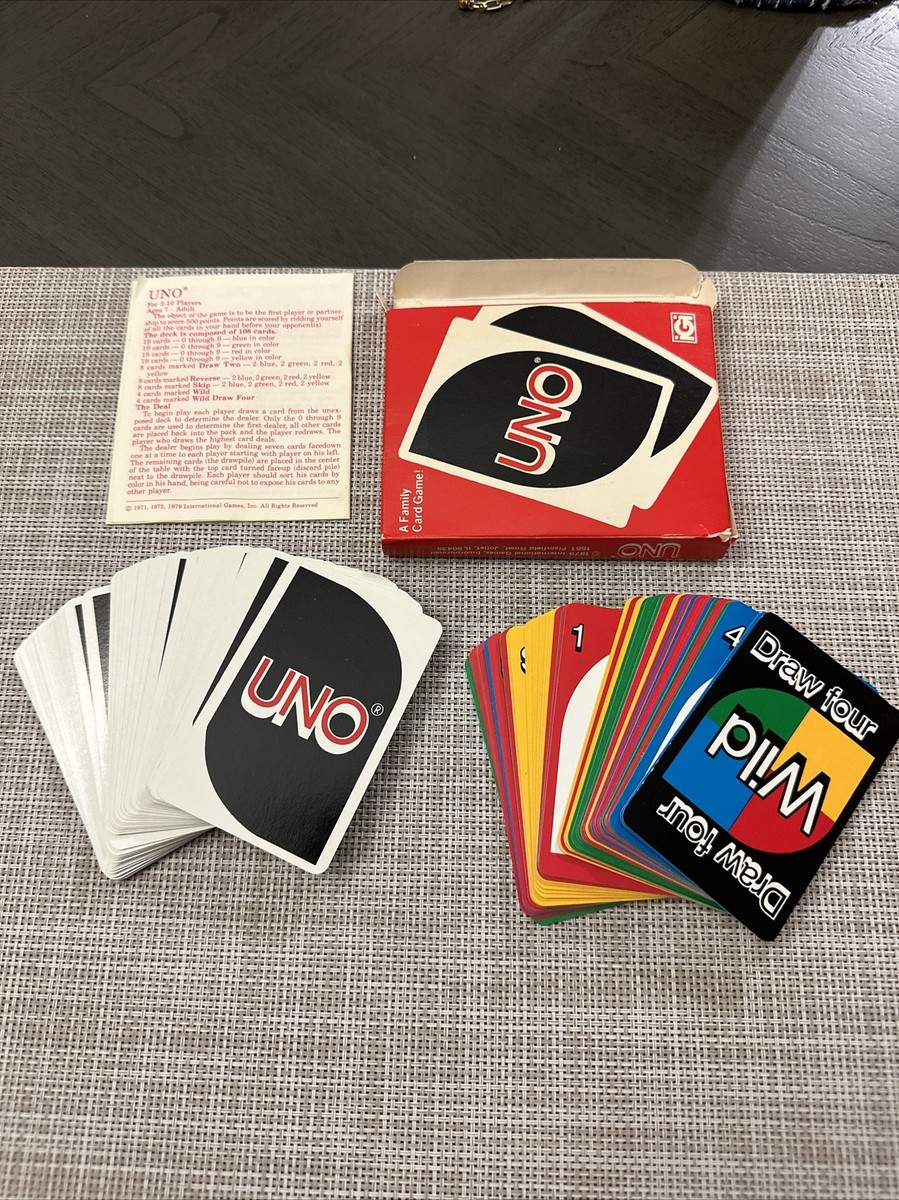 トランプ UNO UNO 1979 Card Game W/Instructions Good Condition Cards IGI Box