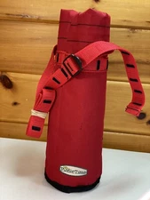 Picnic Time Insulated Single Wine Bottle Tote Bag Sack with Should Strap - RED