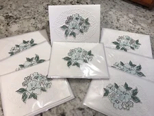Handmade 8 Note Card SET -Hand Penned Petals Stampin Up ~ The Paper Hen