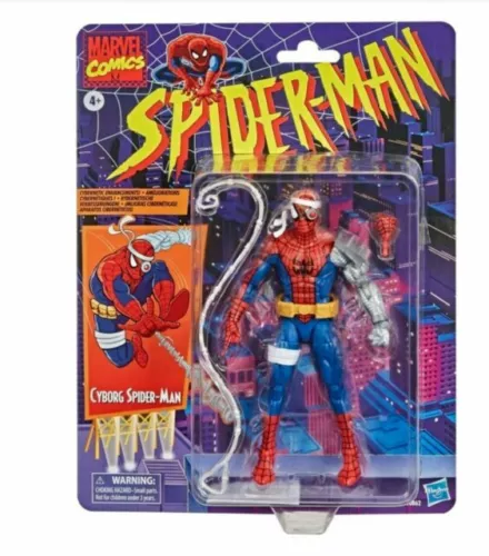 Figura de acción Cyborg Spider-Man de colección retro de Marvel Legends