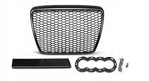 PARRILLA DEPORTIVA AUDI A6 C6 4F RS ESTILO 2004-2011 NEGRO BRILLANTE PANAL MALLA DEGRADADA - Imagen 3 de 3