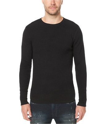 Buffalo David Bitton Herren Schwarz Rundhalsausschnitt Gerippt Pullover L XL 2XL