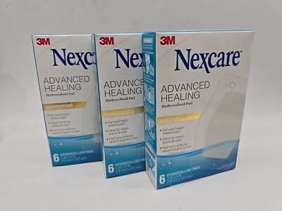 3 pack of 6 Nexcare Advanced Healing Hydrocolloid Pads,Gel Pad Helps Reduce Pain