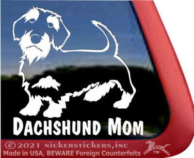 Wirehaired Dachshund Mom | NickerStickers High Quality Vinyl Window Decal