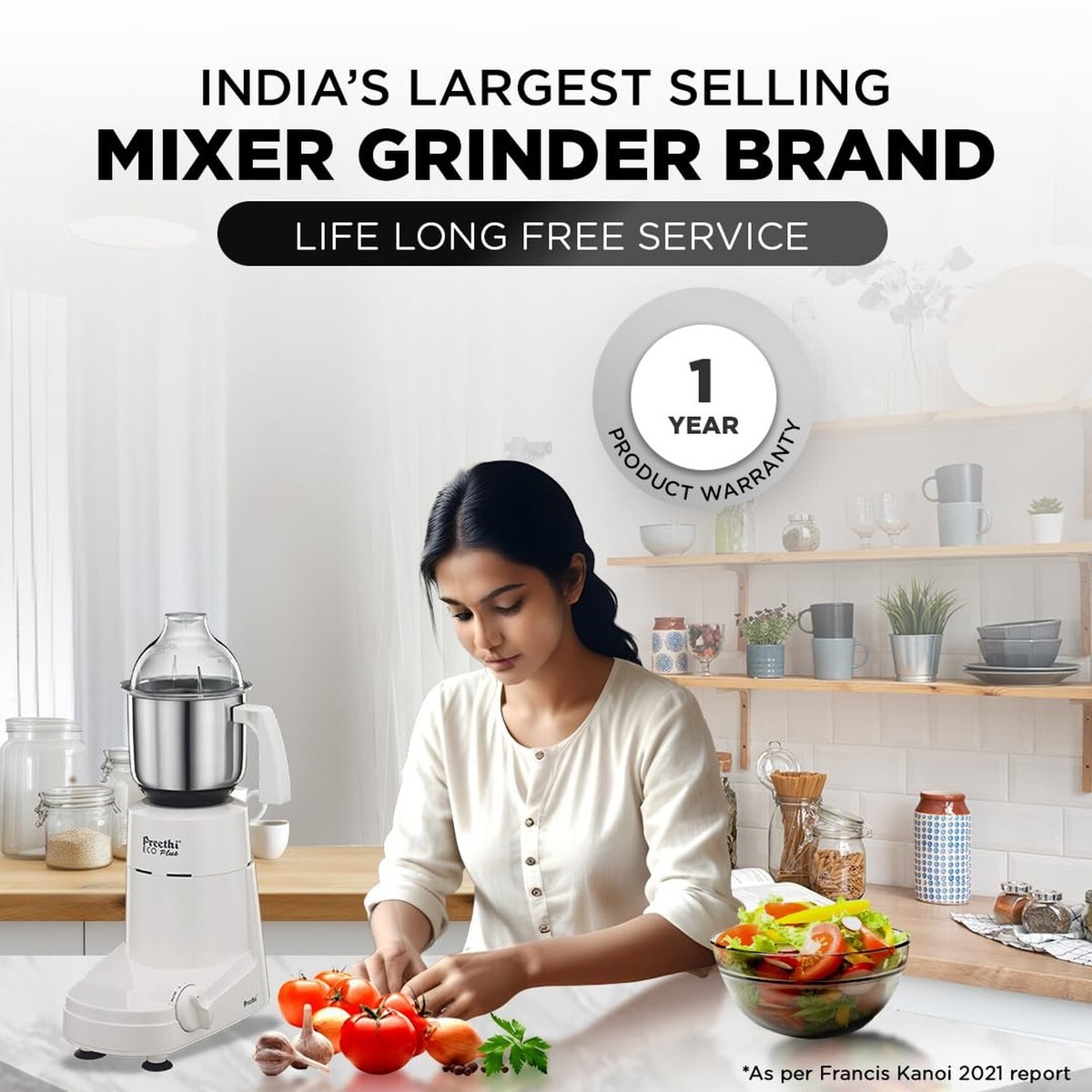 Preethi Eco Plus Mixer Grinder, White, 3 Jar 852664399163| eBay