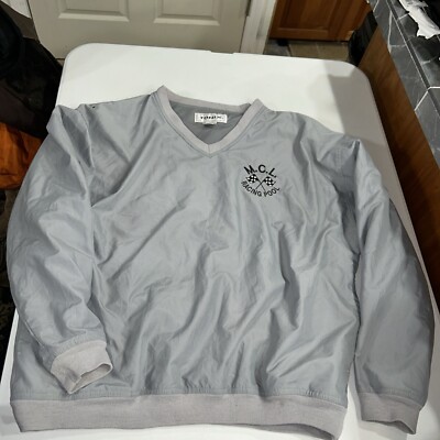 Tonix Mens Large Pullover Jacket MCL Racing Grey V Neck