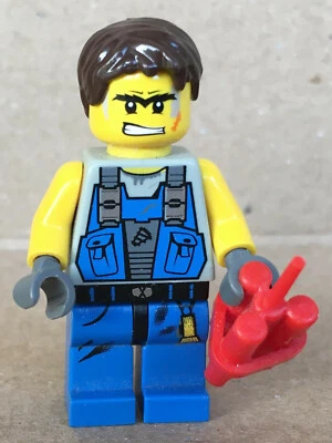 LEGO ®-Minifigur Power Miners orange Scar Narbe mit Dynamit aus Set 8962 - pm017 - Bild 1 von 4