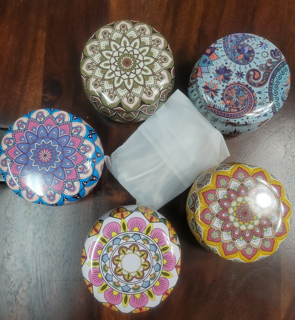 5Pcs Candle Tin Jars DIY Candle Making kit Holder Candle Holders With 12 Wicks-image