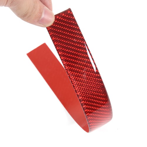 Pedal de umbral exterior de fibra de carbono rojo borde pegatina para Subaru Forester 2013-2018 - Imagen 12 de 12