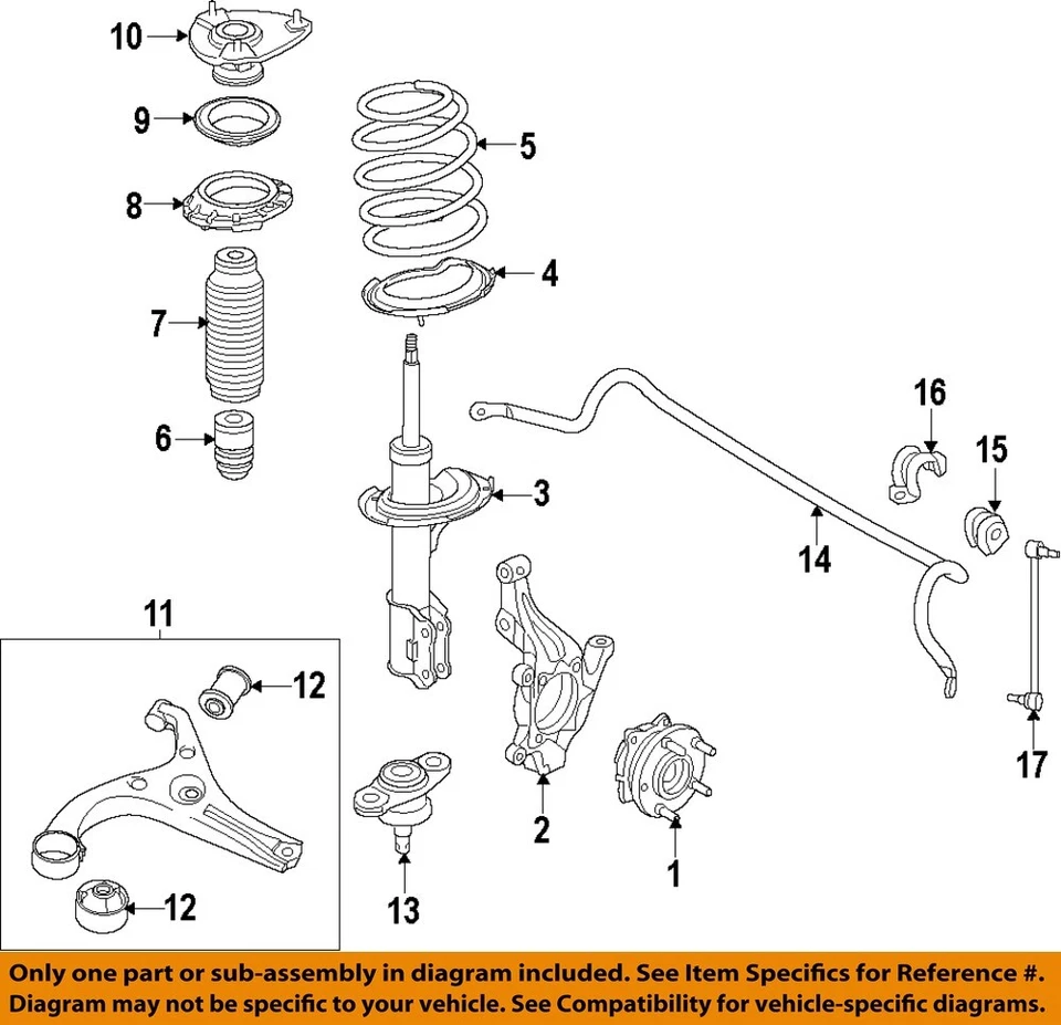Brazo de control inferior delantero derecho OEM 2017 2018 2019 2020 2021 2022 Kia Niro Foto 3 de 4