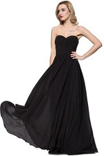Women's Formal Strapless Lace Up back bridesmaid Long Evening Gown prom dress