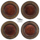 Better Homes & Gardens Faux Antique Copper 13" Charger Set 4 Leaves Harvest 2010