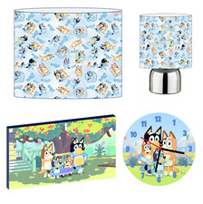 BLUEY b - 10" Lightshade, Touch Lamp, Wall Art, Wall Clock or Bundle