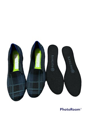 Rothy\'s RETIRED Navy Plaid Loafers Rothy main image 2
