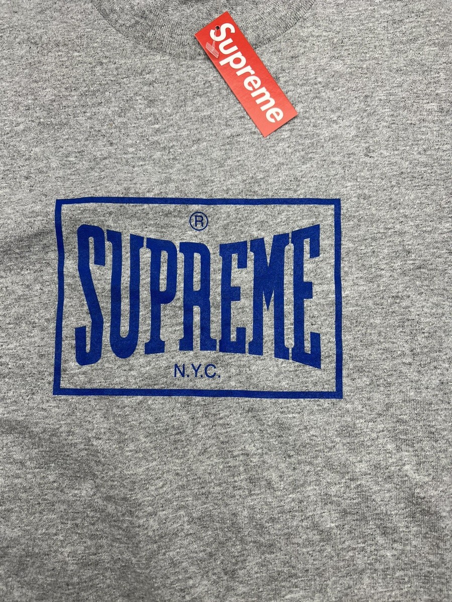 NEW SUPREME Warm Up Tee Heather Grey Mens Sz S | eBay